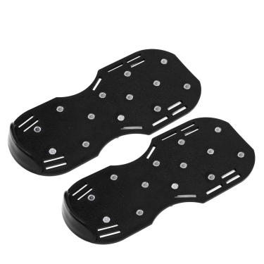 Imagem de aqxreight Sandálias Manuais do Aerador do Gramado Sapatos Pico Jardim Com Correias da Curvatura Metal da Liga de Zinco para o Cuidado Eficaz Gramado (Preto)