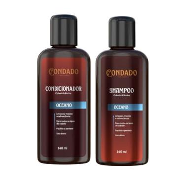 Imagem de Kit Shampoo Condicionador Masculino Refrescante Hidratação Cabelo Barba Nutrição 140 ml Condado (Oceano (Refrescante))