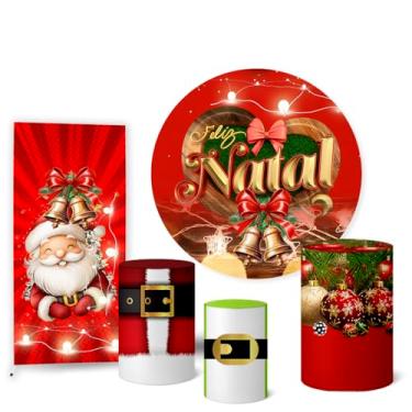 Imagem de Trio Capas Cilindro + Painel Sublimado + Painel Lateral Natal (K2HAL0090)