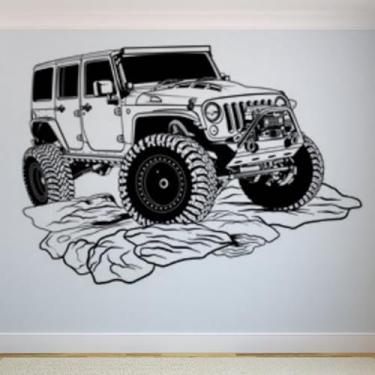 Imagem de Adesivos de parede de veículos off-road, pôsteres de parede Jeep, decalques artísticos de carro, decorações de quarto infantil, murais 115 x 104 cm