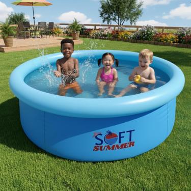 Imagem de SOFTSUMMER Piscina Inflável 1000 Litros Redonda – PVC Reforçado 1,68m x 51cm, Fácil Montagem e Alta Durabilidade