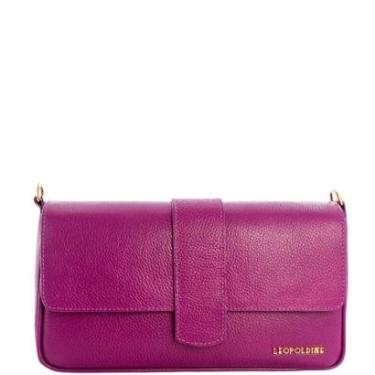Imagem de Bolsa Baguete em Couro Legítimo Fúcsia com Alças Removíveis Leopoldine-Feminino