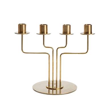 Imagem de Castiçal castiçal de metal suporte de vela castiçal afunilado castiçal dourado pavão floral em relevo evento de casamento festa candelabro candelabro decoração de casa