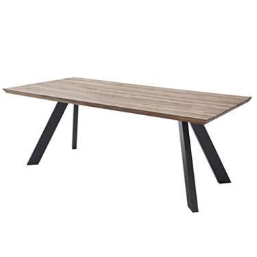 Imagem de Mesa de escritório com 5 cm de espessura de madeira maciça de pinheiro, pernas de metal para escritório doméstico, mesa de trabalho pessoal/mesa de conferência, fácil de instalar (uma cor 200 x 80 x