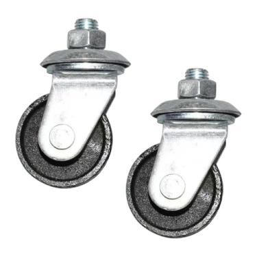 Imagem de Generic 1 par de rodízios genéricos para macacos de piso, rodízios horizontais de metal, acessórios de roda universal para macacos de piso de 3 e 4 toneladas, Rosca 16mm