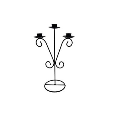 Imagem de Castiçal de ferro preto simples suporte de vela de Natal ano novo decoração de casa castiçal decoração de casamento bar decoração de festa vela