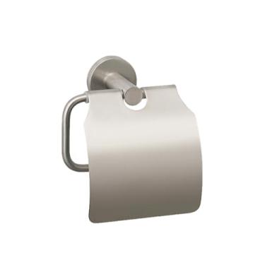 Imagem de Acessórios de banheiro de níquel escovado, ganchos de barra de toalha, prateleiras, rolo de papel, escova de vaso sanitário, saboneteira, prateleira de vidro, suporte de papel (com capa)