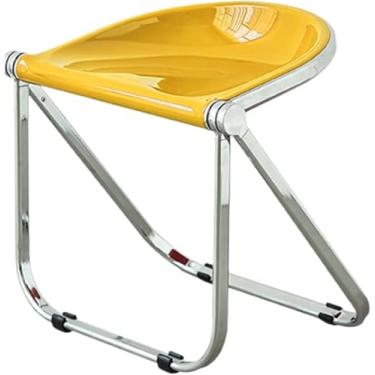 Imagem de Cadeira Dobrável De Acrílico, Bancos De Cadeiras De Jantar Cristalino, Bancos De Bar De Cadeira De Jantar Sem Braços De Plástico Engrossado, Para Casa, Escritório, Sala, Transparent