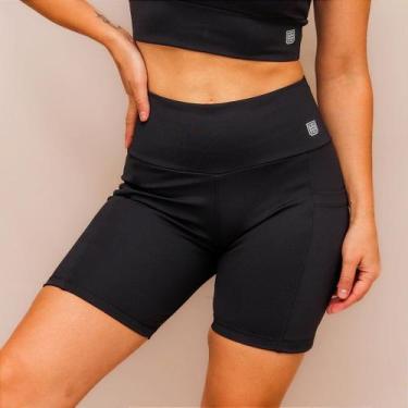 Imagem de Shorts Confort Bolso Treino Corrida - Preto - Tecido Power Blackout - 
