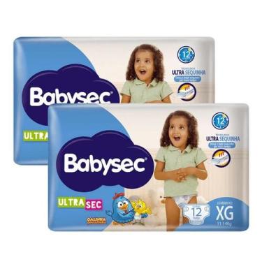 Imagem de Kit 2 Fraldas Babysec Ultrasec Jumbinho Galinha Pintadinha XG com 12 u