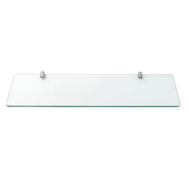 Imagem de Porta Shampoo Vidro Temperado Suporte Inox 50cm Banheiro - VOGUE METAI