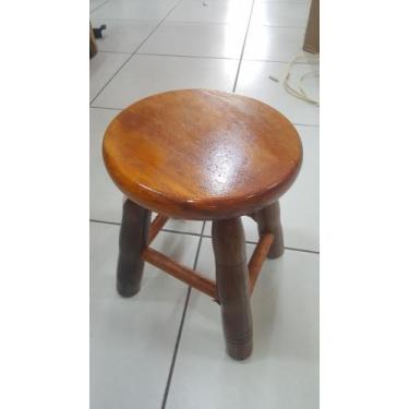 Imagem de Banqueta de madeira 28 cm - Loja do Hippie