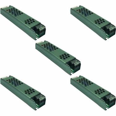 Imagem de Kit 5 fonte chaveada slim 60w 5a bivolt 12v ip20 galaxy