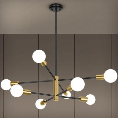 Imagem de Candelabro BeSlowe Sputnik 8-Light Black Gold Height Adj.