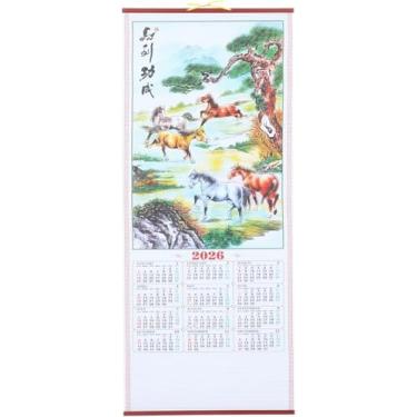Imagem de Awleynz Calendário de Ano Novo Chinês de 2024, Calendário Ano do Dragão, 76 cm x 31,7 cm, pergaminho de calendário de parede chinês para escola, casa, escritório, boa sorte, presentes de prosperidade (peixinho dourado)