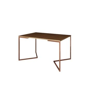 Imagem de Mesa De Jantar Industrial Retangular Tampo 120x75cm Base Em V Casa Sala De Estar E Cozinha(COBRE/AMÊNDOA)