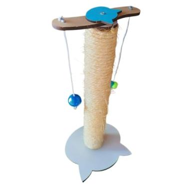 Imagem de Arranhador Plataforma para Gatos Torre com Brinquedo Poste de Sisal Diversão e Proteção para Móveis(ARRANHADOR GATO)