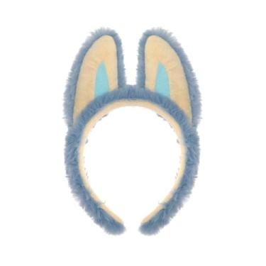 Imagem de LUZTACT Tiara de orelhas de coelho de pelúcia fofas fantasias de desenho animado para mulheres, meninas, cosplay, festa de Halloween, acessórios de cabelo, Azul, Standard