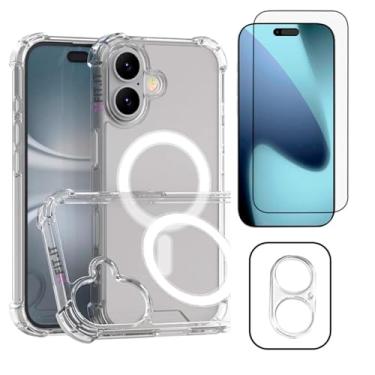 Imagem de FIT IT Kit Capinha Capa Magnética para iPhone 17 com Película 5D, Película Protetor de Câmera e Lentes, Carregamento por Indução, Anti Impacto (Transparente, iPhone 17)