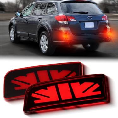 Imagem de ZDEERAOTO Lâmpada refletora de para-choque traseiro luz de neblina DRL sequencial kit de recursos da lâmpada de seta para Subaru Outback 2010 2011-2014 | Lâmpada traseira refletora traseira LED
