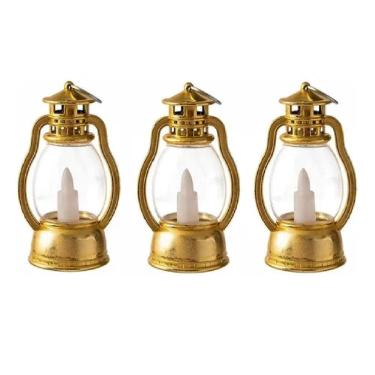 Imagem de Kit 3 Vela Decorativa Luminária De Led Lamparina Campanha D