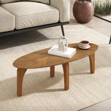 Imagem de Mesa de Centro em MDF Laminada Folha Orgânico 90x40cm Montreal - Casa 