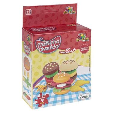 Imagem de Massinha De Modelar Hamburguer Kit Lanchonete Com Acessórios para Mode