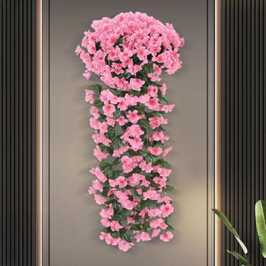 Imagem de 85 cm, flor violeta artificial, planta falsa, hera, faça você mesmo, decoração de parede interna e externa, casamentos, pátios, varandas (rosa)