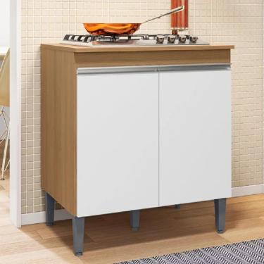 Imagem de Balcão Para Cooktop Andréia 2 Portas - Amendoa/Branco AJL 