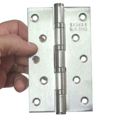 Imagem de Dobradiça Inox Para Porta Dobradiça Anti Ruído 12,4cm - Facil Negocio 