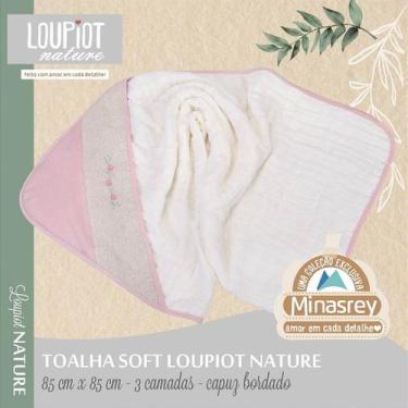 Imagem de Toalha Soft Loupiot Nature Rosa para Bebê - 100% Algodão - MINASREY