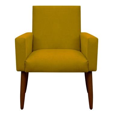 Imagem de Kit 2 Poltronas E Puff Sala E Quarto Nina Suede Herrero Cor:amarelo