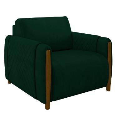 Imagem de Poltrona Decorativa Para Sala De Estar 98cm Amaranto M22 Veludo Verde - Mpozenato