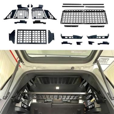 Imagem de CTH Para Toyota Land Cruiser LC250 2024 2025 Molle Panel Modular Storage Panel System Organizadores de porta-malas Kit de prateleira (janela lateral + prateleira central e de teto + caixa de