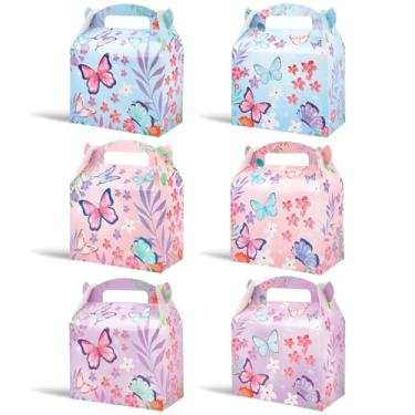 Imagem de 36 caixas de lembrancinhas de festa com alças, caixas de doces dobráveis de papel de 15 cm, caixas de presente para aniversário, chá de bebê, casamento, decorações de artigos de festa infantil