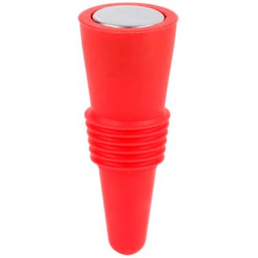 Imagem de Tampa de garrafa de vinho de silicone vermelho seladora de garrafa de bebida de grau alimentício tampa hermética reutilizável para garrafas de cerveja de vinho e condimentos