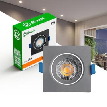 Imagem de KIT10 SPOT LED 5W PRETA QUADRADO BRANCO QUENTE 3000K