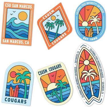 Imagem de Desert Cactus Adesivo Cal State San Marcos University California Cougars CSUSM Decalques de Vinil Laptop Garrafa de Água Carro Scrapbook T2 (Tipo 2-Surfe)