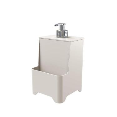 Imagem de Dispenser De Pia Para Detergente E Esponja Com Válvula Cromada - Stolf Areia