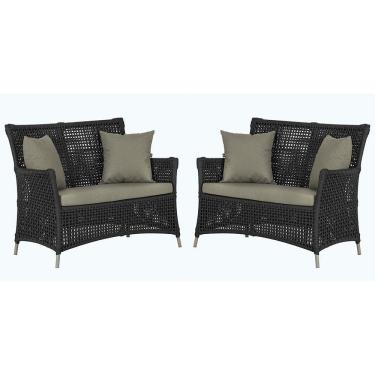 Imagem de 2 Sofás área Externa Igapó Alumínio Fendi Corda Náutica E8 Preto