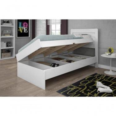 Imagem de Cama Solteiro Baú Larissa Branca