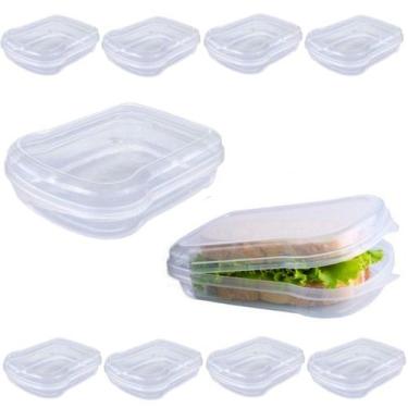Imagem de Kit com 10 Potes para Sanduíches e Lanches de Pão de Forma Atacado Rev