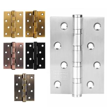 Imagem de Dobradiça silenciosa de aço inoxidável de 10 cm, rolamentos de porta de quarto, dobradiças de 3 mm de espessura, portas pesadas, rolamento de carga forte, ferragens para móveis Gemel (aço)