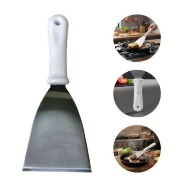 Imagem de Kit 03 Espátula Reta Inox 23,5Cm Hamburguer Carnes Grelhados - XPERT