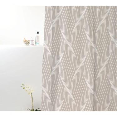 Imagem de Cortina Box Poliéster Ondas Cinzas 198x180cm - Uzoo Cortina Box Poliester 1.98x1.80m Ondas Cinza 828908