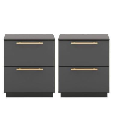 Imagem de Kit 2 Mesas De Cabeceira 2 Gavetas Mdp Debai Alasca
