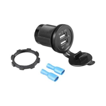 Imagem de Carregador De Carro Dual USB 5V 3.1A 12V Adaptador De Energia À Prova 