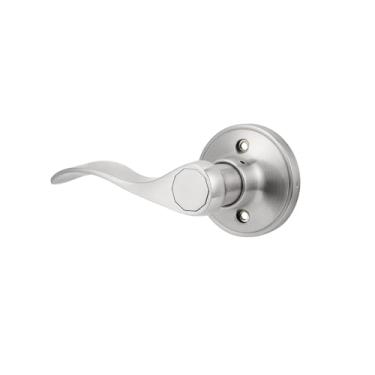 Imagem de Probrico Maçanetas de porta falsas, maçaneta de porta falsa interior de níquel acetinado para armário de corredor, maçaneta de porta canhoto sem giro, estilo ondulado, 1 pacote