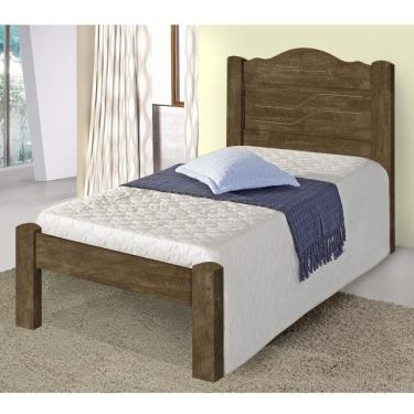 Imagem de Cama Thalia Solteiro 0,88cm Castanho com Colchão- Cambel