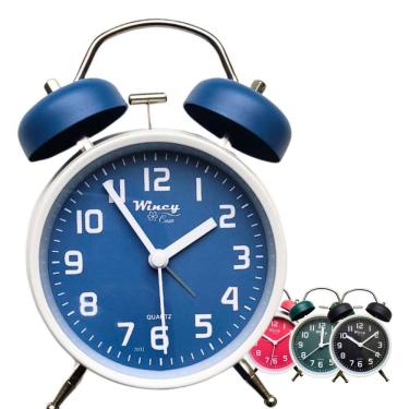 Imagem de Relógio Despertador 2 Sinos Clássico Wincy Analógico Redondo com Alarme e Luz Noturna PDB01031v